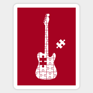 Puzzle T-Style Electric Guitar Silhouette Magnet